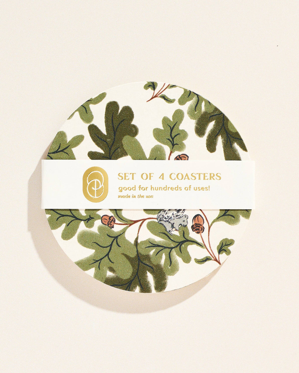 Oak Leaves and Acorn Coasters - Set of 4