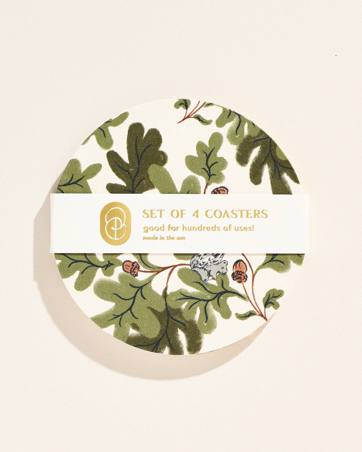 Oak Leaves and Acorn Coasters - Set of 4