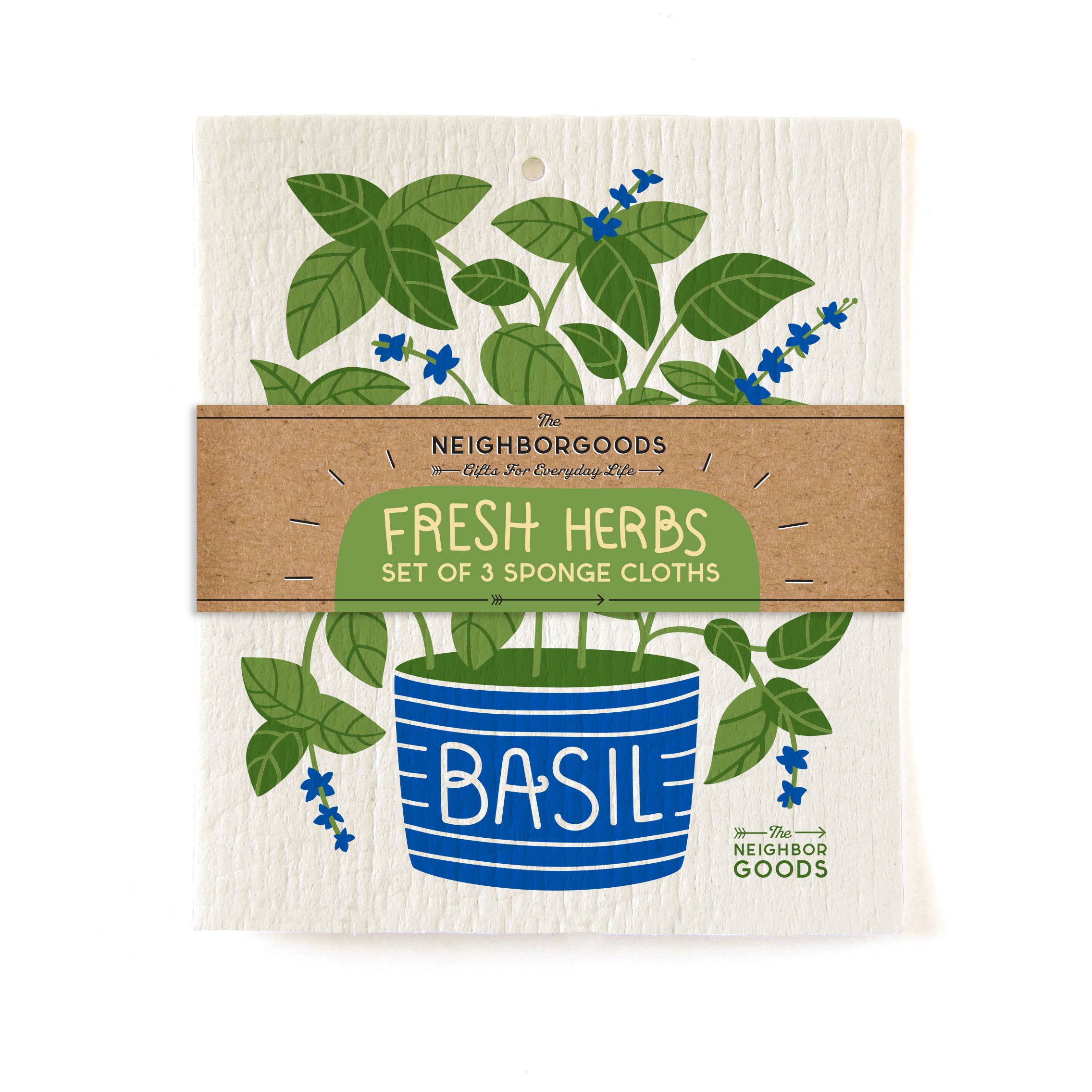 Fresh Herbs- Sponge Cloth Set of 3