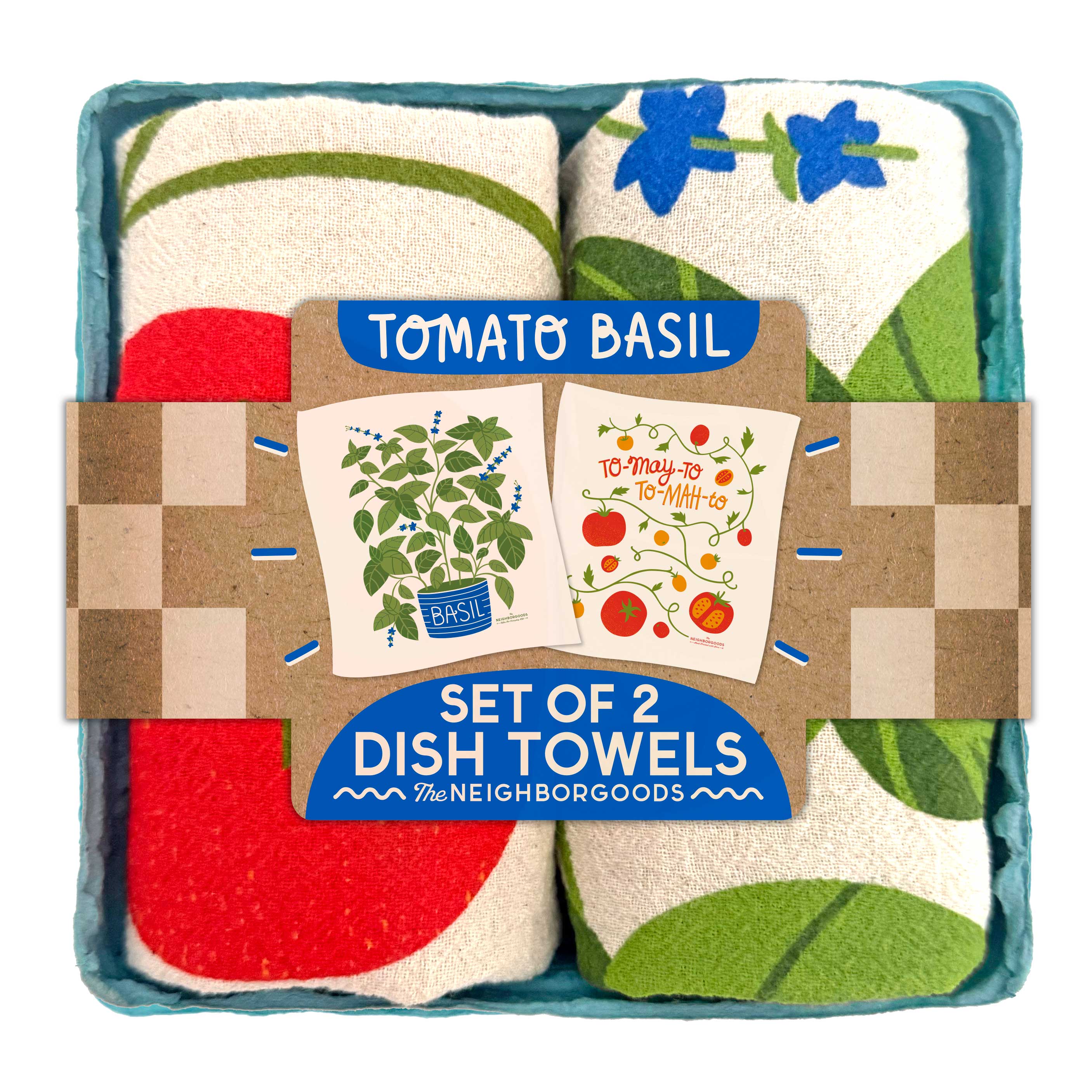 Tomato Basil- Tea Towel Set of 2