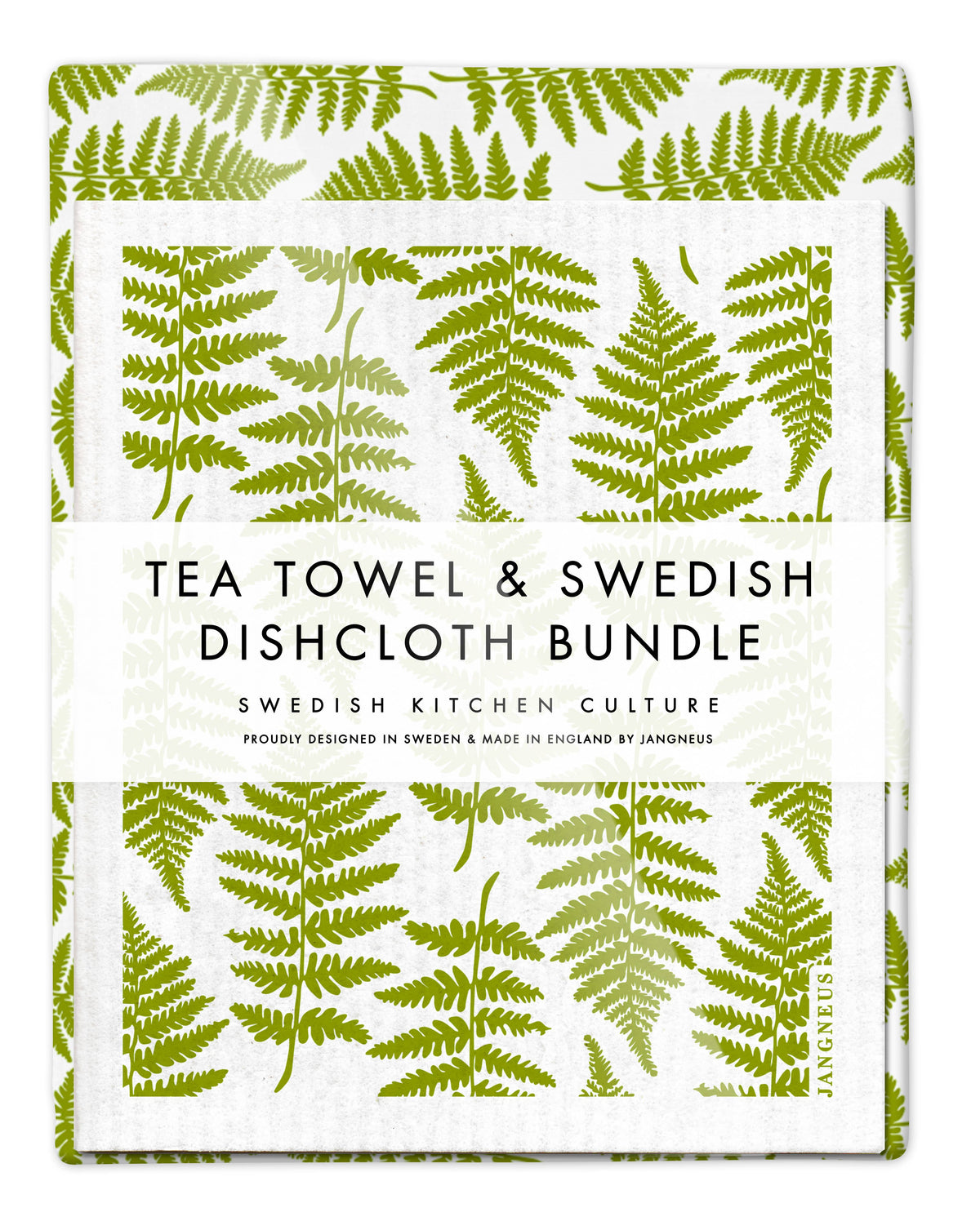 Swedish Dishcloth & Tea Towel Bundle - Fern- Green