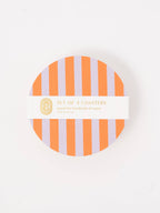 Ultra Violet and Orange Striped Coaster - Set of 4