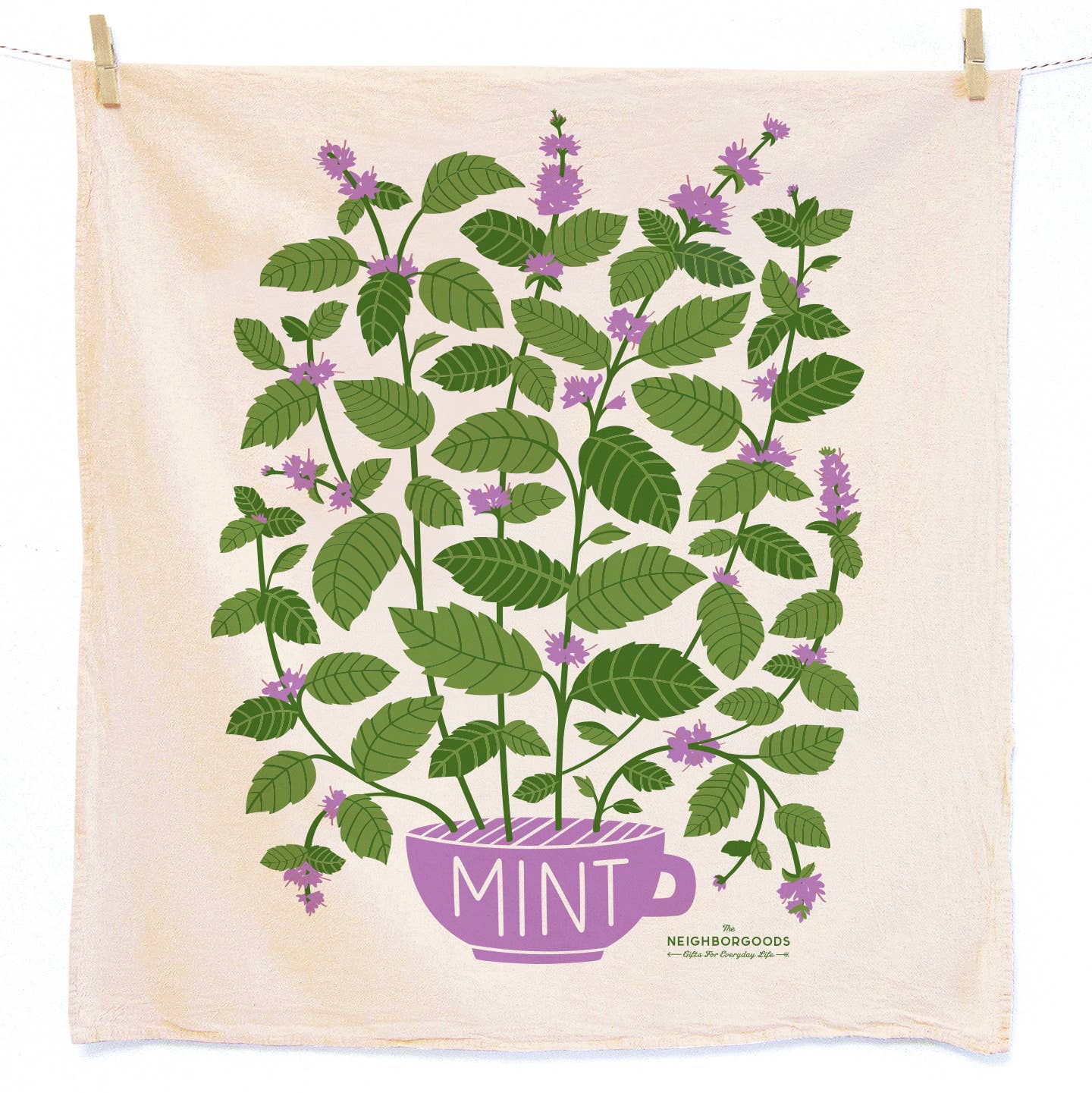 Mint & Lilac- Tea Towel Set of 2