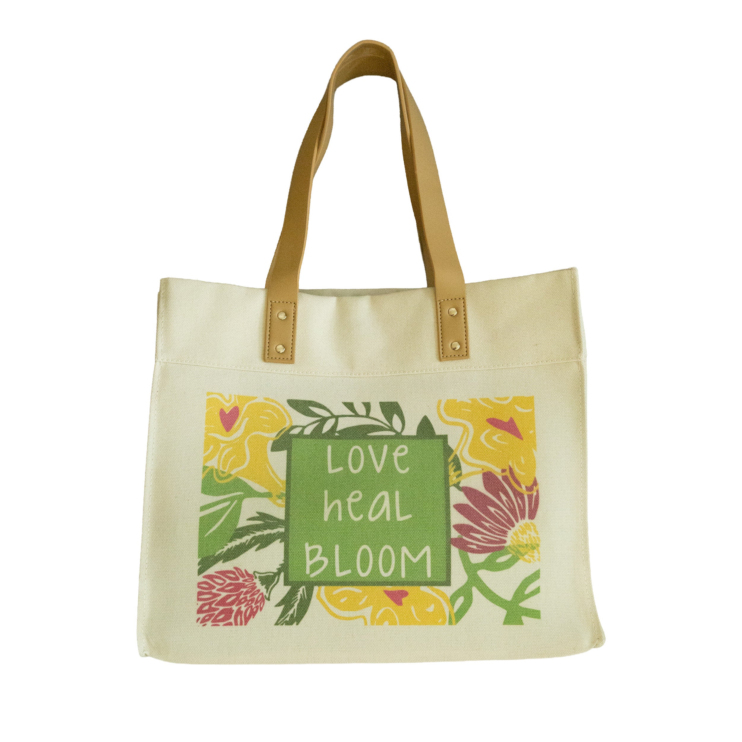 Love. Heal. Bloom Tote Bag