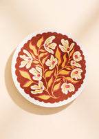 Pumpkin Spice Floral Scalloped Coasters - Set of Four