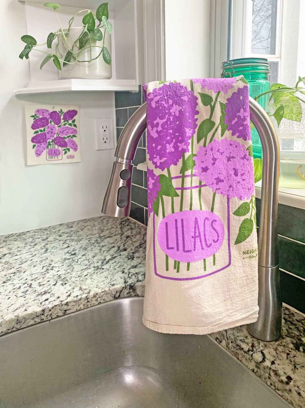 Mint & Lilac- Tea Towel Set of 2