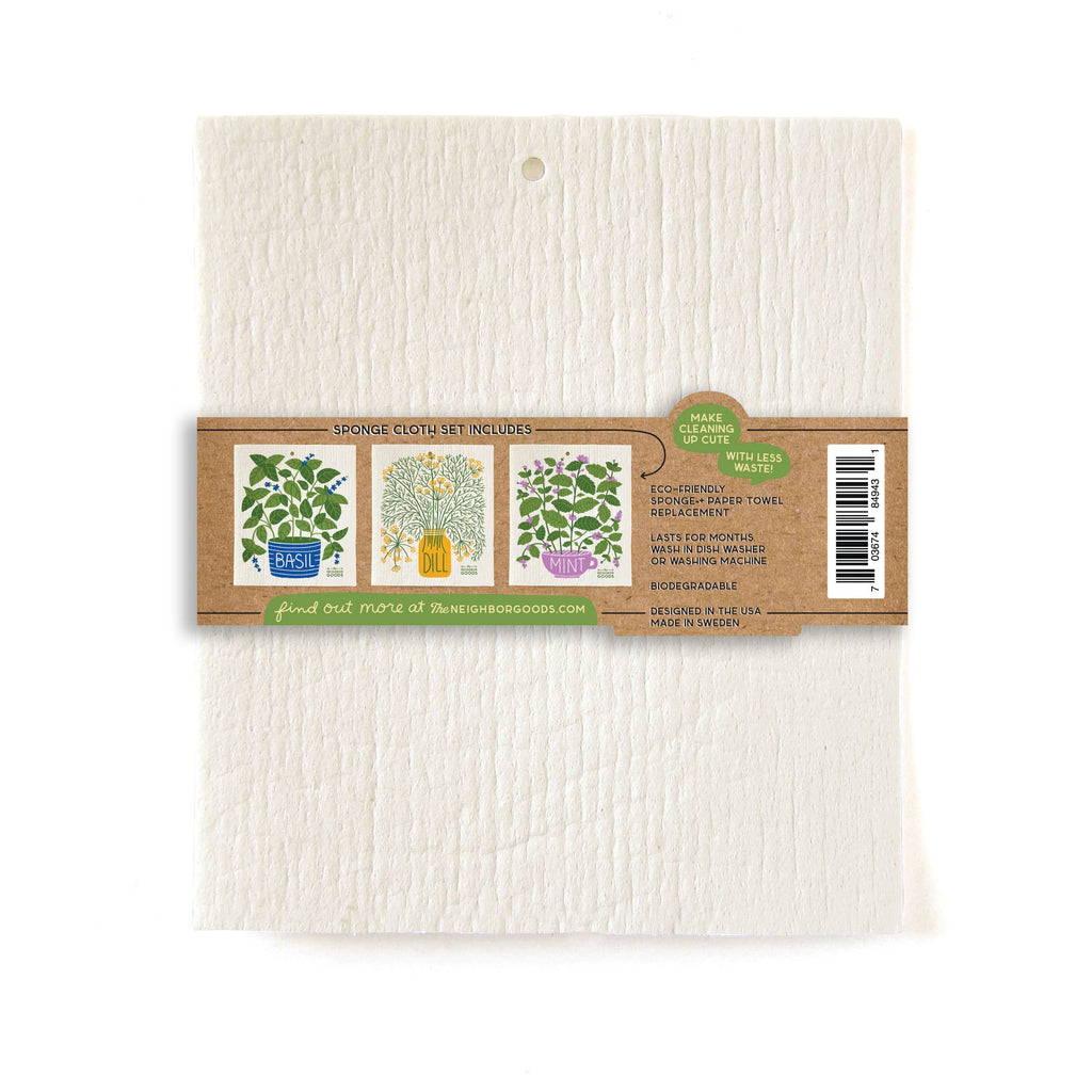 Fresh Herbs- Sponge Cloth Set of 3