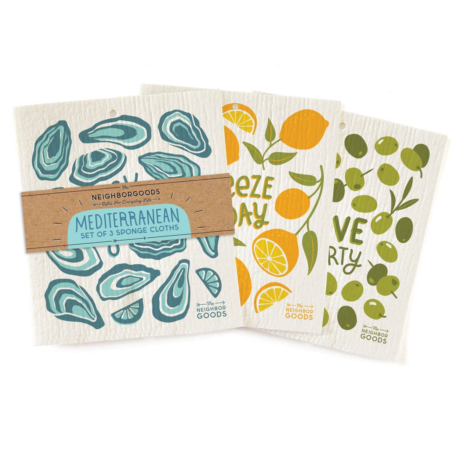 Mediterranean- Sponge Cloth Set of 3